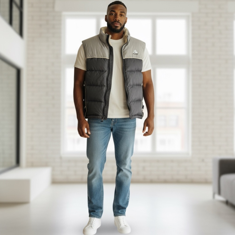 Nike ACG Men's Gray and Black Puffer Vest